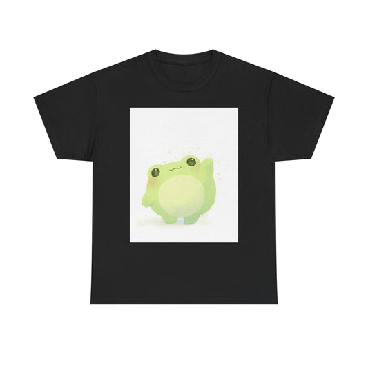 Cute Frog Unisex Heavy Cotton Tee - Whimsical Animal Graphic T-Shirt